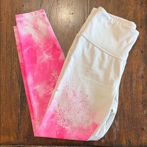 Like New Pink and White athleta 7/8 Leggings